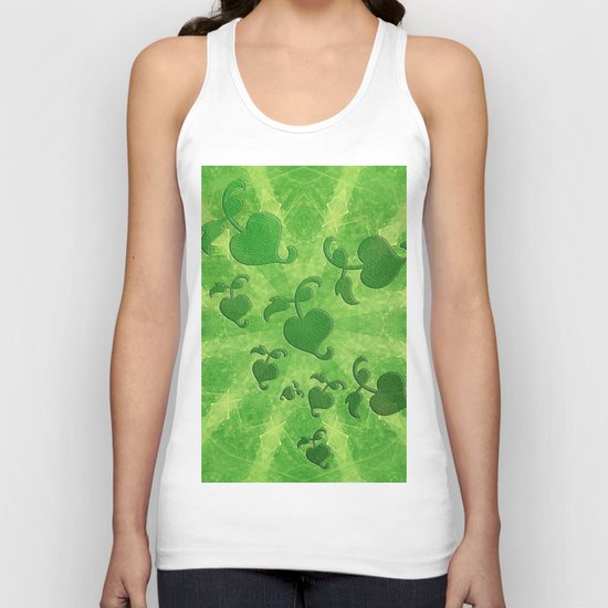 Vine leaves on green kaleidoscope Unisex Tank Top