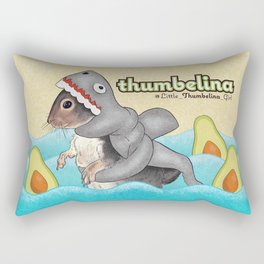 Little Thumbelina Girl: avocado shark Rectangular Pillow