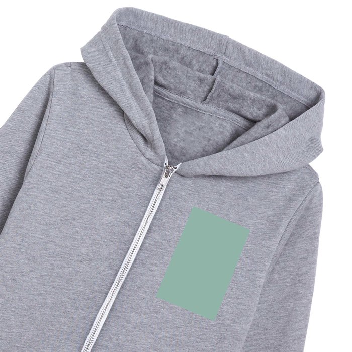Pastel Mint Green Solid Color Behr 2021 Color of the Year Accent Shade Spring Stream PPU12-07 Kids Zip Hoodie