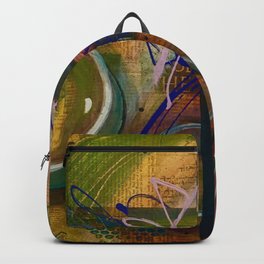 Abstract bubbles hidden secret message uplifting  Backpack | Acrylic, Color, Contemporary, Retro, Pattern, Modern, Unique, Abstract, Waves, Yoga 