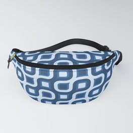 Truchet Modern Abstract Concentric Circle Pattern - Royal Blue Fanny Pack