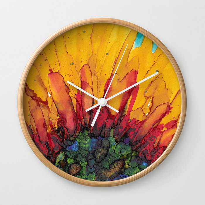 Flaming Flower Wall Clock