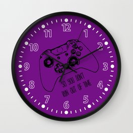 Video Game Purple Wall Clock