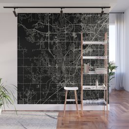 Olathe USA - black and white city map Wall Mural