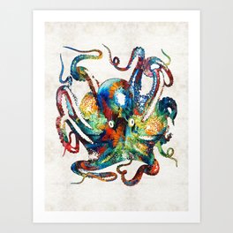 Colorful Octopus Art by Sharon Cummings Art Print