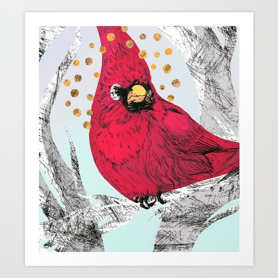 Cardinal Thoughts Art Print