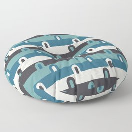teal arches stripe Floor Pillow
