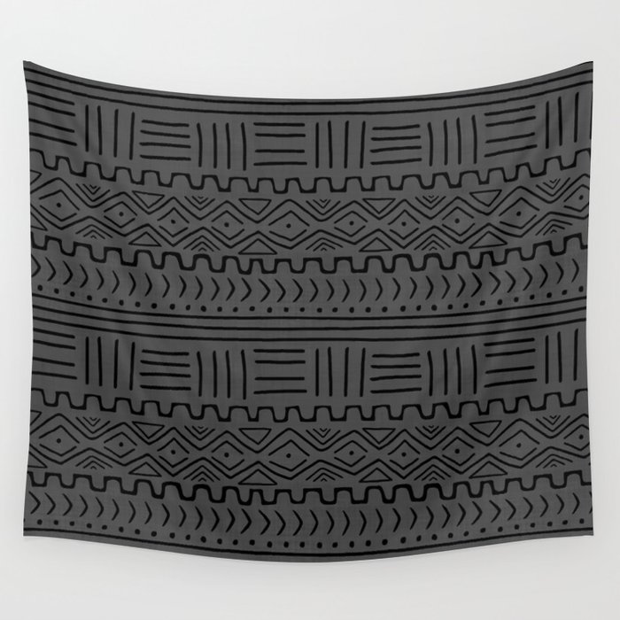 Mud Cloth on Linen Wall Tapestry