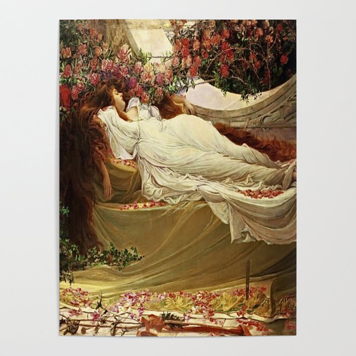 “Persephone in Repose” by John William Waterhouse 1879 Poster