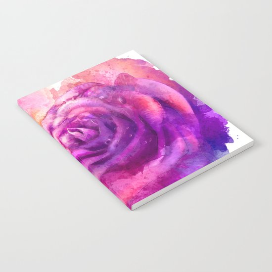 Watercolor rose painting Notebook