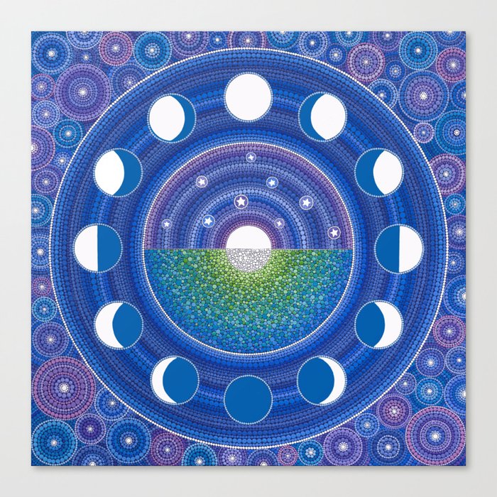 Moon Phase Mandala Canvas Print
