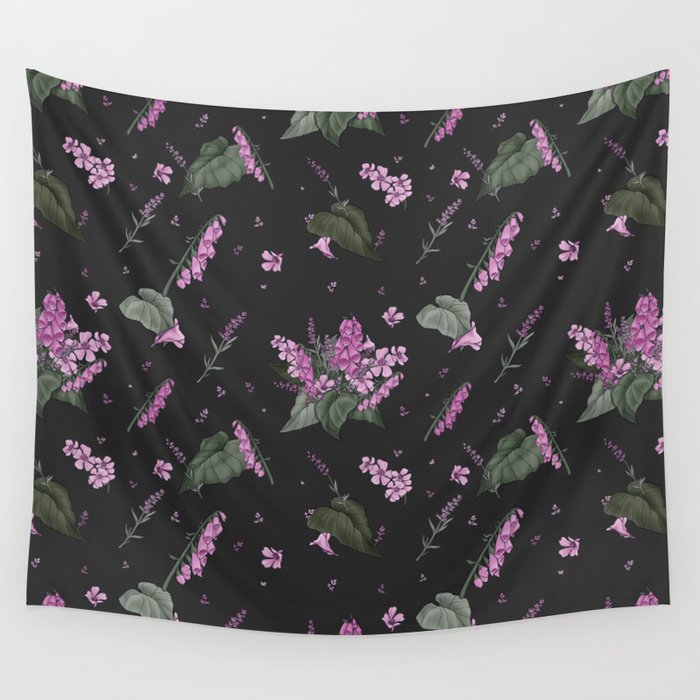 Signature Warning Bouquet Floral Print Wall Tapestry
