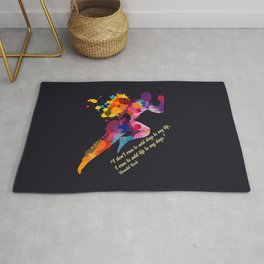 A runners and winners short life quote Rug
