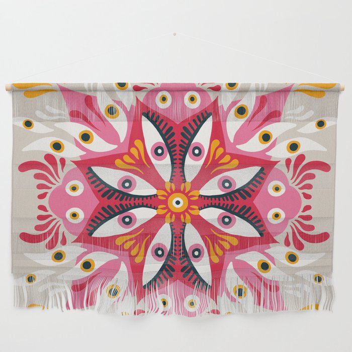 Trippy Mandala – Magenta & Peach Wall Hanging