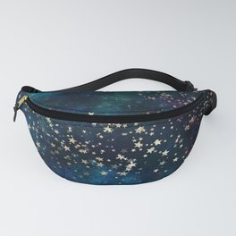 Exploring the Universe 11 Fanny Pack | Galaxy, Digital, Exploring, Universe, Outerspace, Exploration, Stars, Blue, Watercolor, Painting 