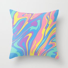 Holo Pop Marble Waves Throw Pillow
