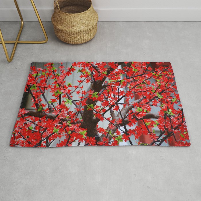 Small Red Flowers Rug