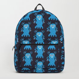 Undiscovered Sea Creatures Backpack | Pattern, Illustration, Cartoon, Cutecharacter, Graphicdesign, Character, Cutepattern, Cutecharacterpattern, Blue, Digital 