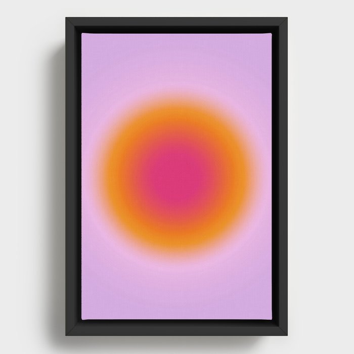 Lilac Orange Aura Glow Framed Canvas