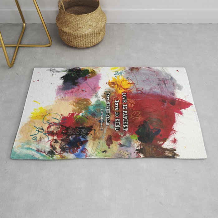 Love Never Fails Scripture Bible Verse Abstract Art Painting By