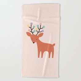 Deer Marshmallow Beach Towel