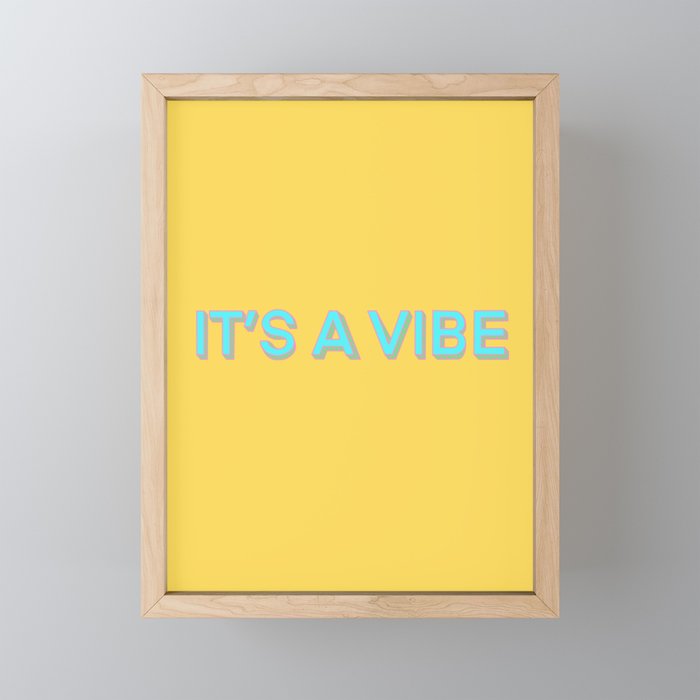 It's a Vibe Retro Yellow Print Framed Mini Art Print