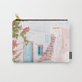 Santorini Greece Mamma Mia Pink House Travel Photography Carry-All Pouch