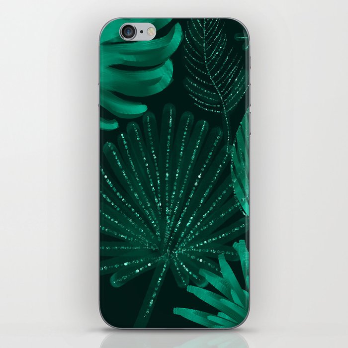 Emerald botanical - tropical ferns and palms iPhone Skin