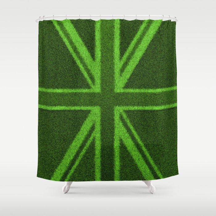 Grass Britain / 3D render of British flag grown from grass Shower Curtain