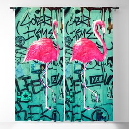 Graffiti Pink Flamingo  Blackout Curtain