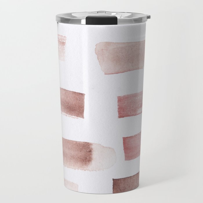 24 181101 Watercolour Palette Abstract Art Lines Stripes Travel Mug By Valourine