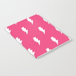 Pink and White Aesthetic Lightning Bolt  Notebook