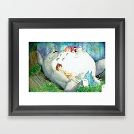Totoro's Nap Framed Art Print
