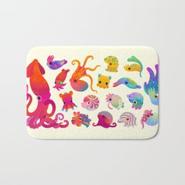 Cephalopod - pastel Bath Mat | Dumbooctopus, Argonaut, Reefsquid, Cuttlefish, Ramshornsquid, Blueringedoctopus, Cute, Scuba, Painting, Cephalopod 