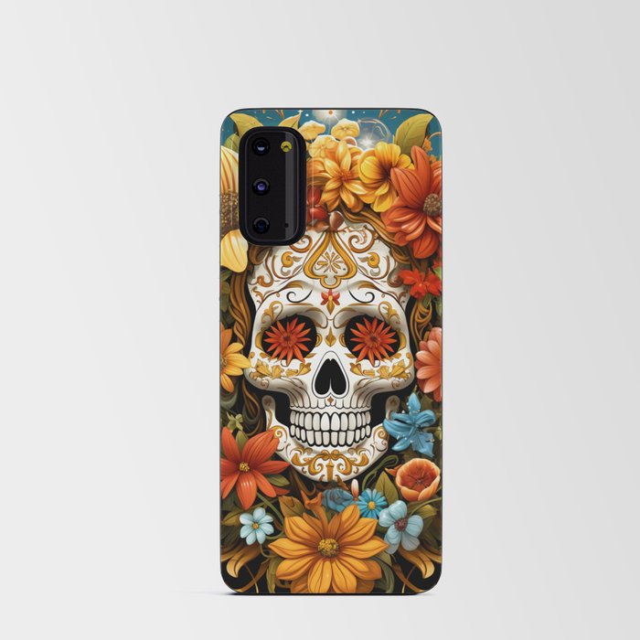 Sugar skull with flowers #7 Android Card Case