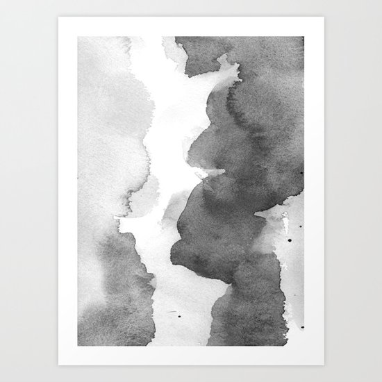 Charcoal (Watercolor blends) Art Print