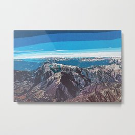 Aerial View Photography Of Mountain During Daytime Metal Print