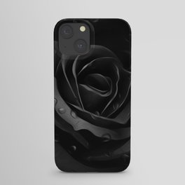 Black Rose with dew drops - Black beauty iPhone Case