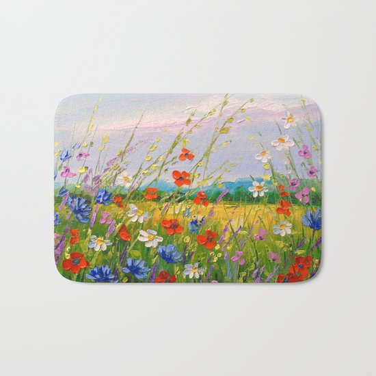 Wild flowers Bath Mat