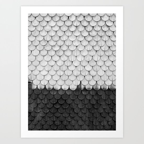 SHELTER / white and black Art Print