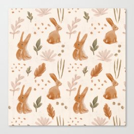 Spring Easter Bunny Pattern Canvas Print