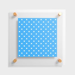 Sky Blue & White Polka Dots Floating Acrylic Print