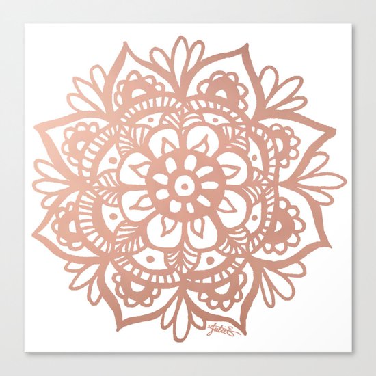 Rose Gold Mandala Canvas Print