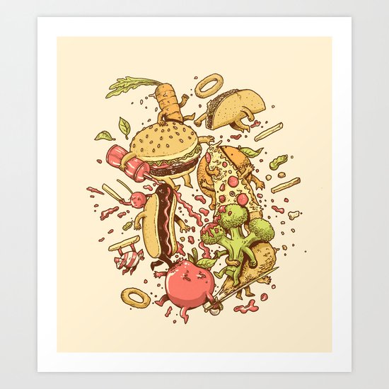 Food Fight Art Print