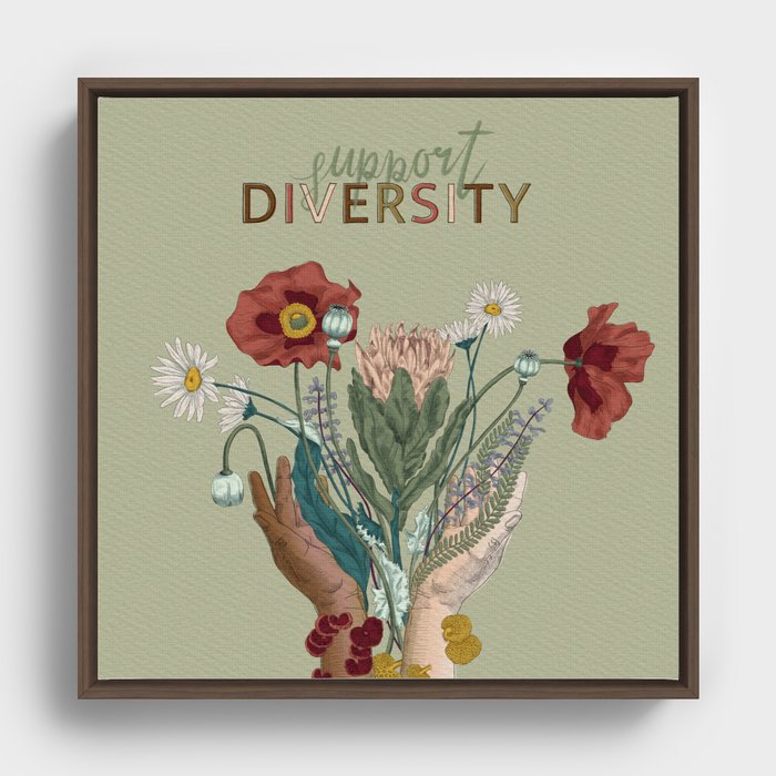 Support Diversity Framed Canvas