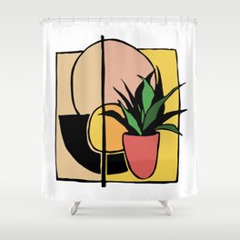 Abstract Plant Portrait Shower Curtain