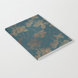 Copper Art Deco Flowers on Emerald  Notebook
