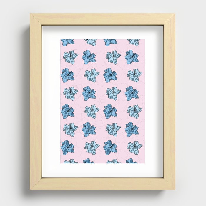 Swirl Pattern (Blue) Recessed Framed Print