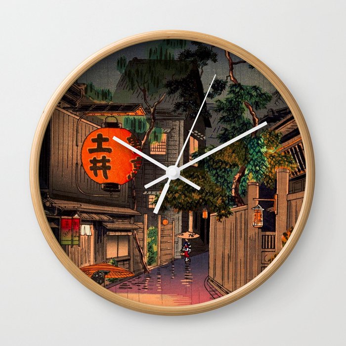 Evening At Ushigome By Tsuchiya Koitsu Wall Clock