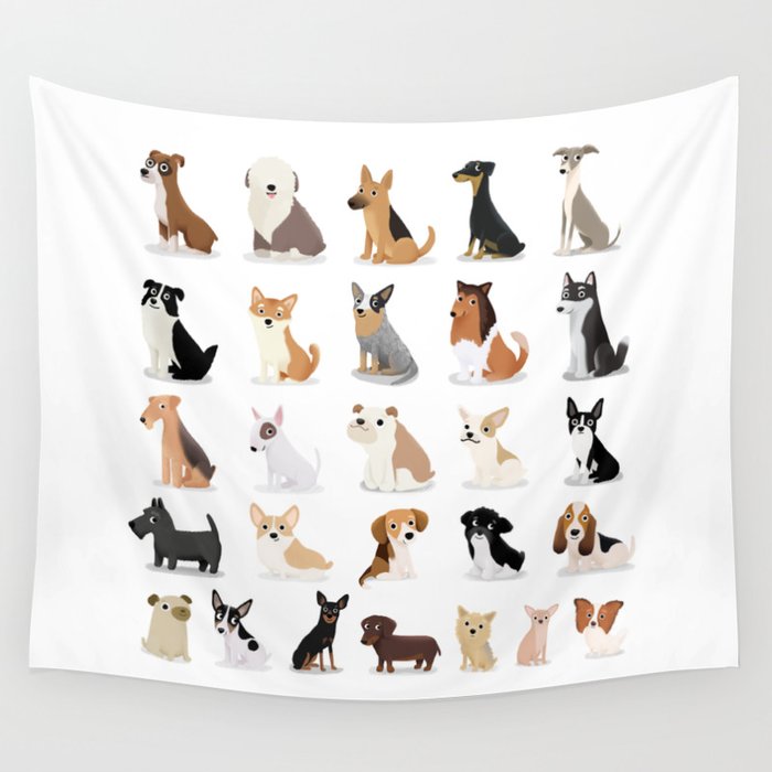 Dog Overload - Cute Dog Series Wall Tapestry